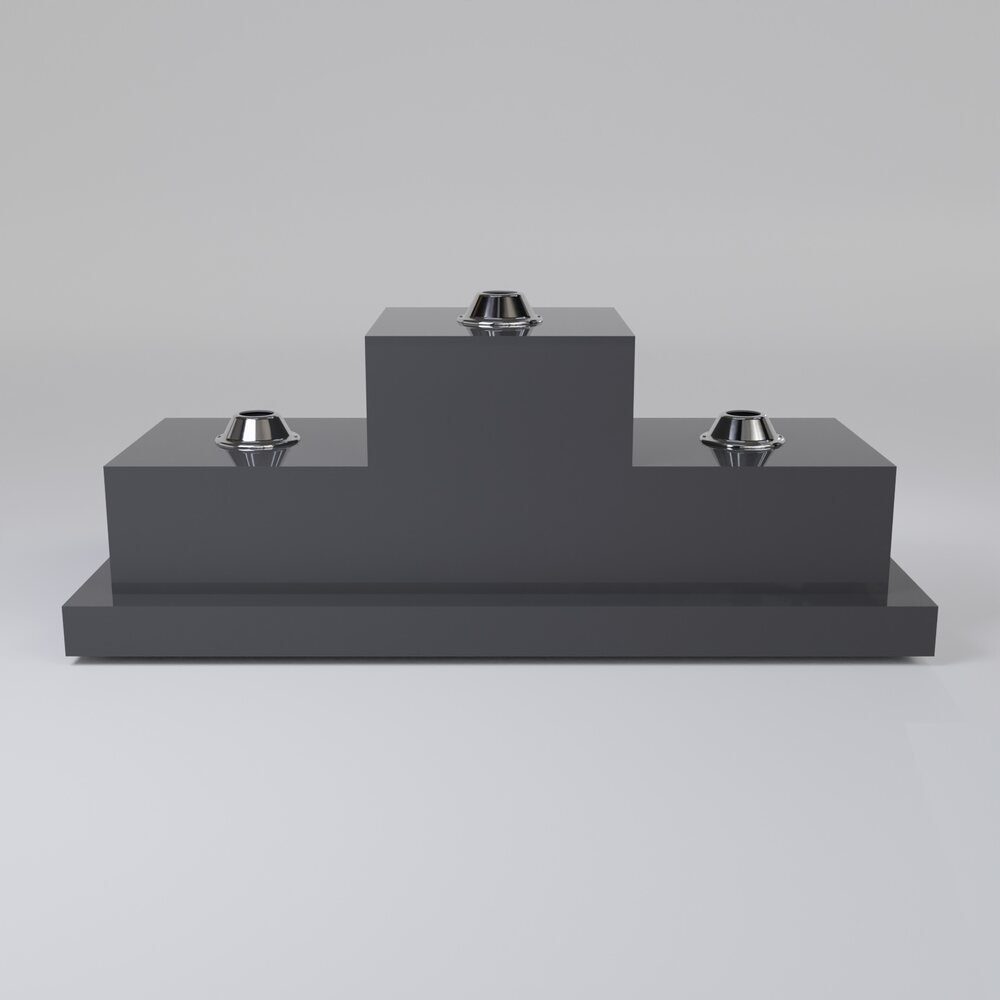Base Clássica Modular acabamento Cinza para três mastros